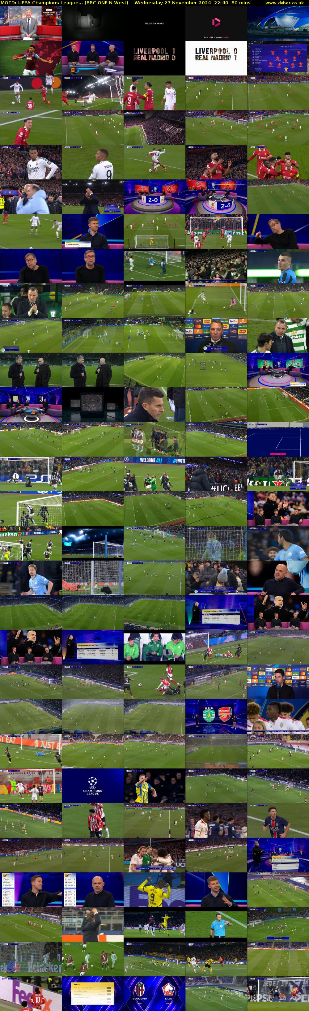 MOTD: UEFA Champions League... (BBC ONE N West) Wednesday 27 November 2024 22:40 - 00:00