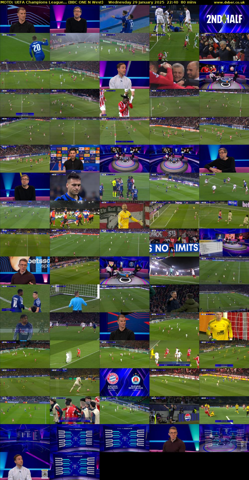 MOTD: UEFA Champions League... (BBC ONE N West) Wednesday 29 January 2025 22:40 - 00:00