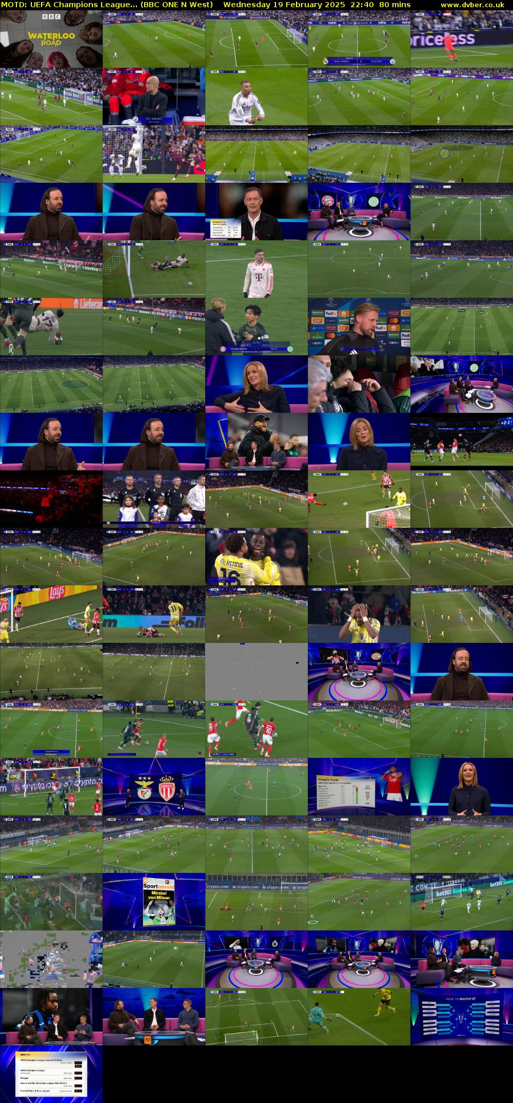 MOTD: UEFA Champions League... (BBC ONE N West) Wednesday 19 February 2025 22:40 - 00:00