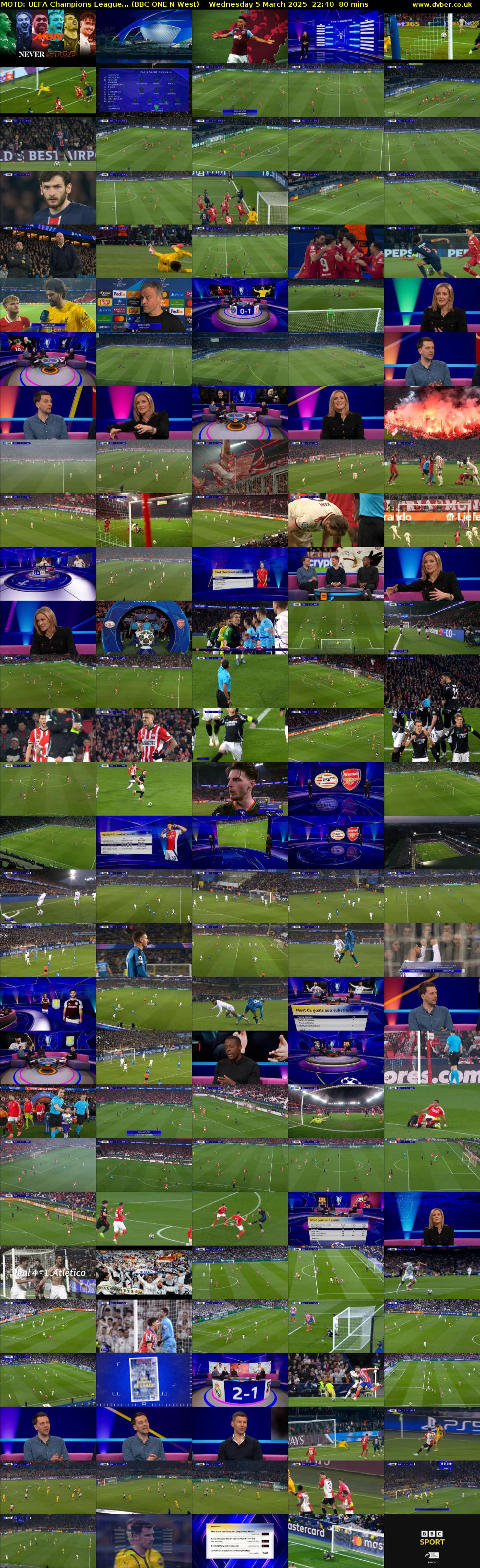 MOTD: UEFA Champions League... (BBC ONE N West) Wednesday 5 March 2025 22:40 - 00:00