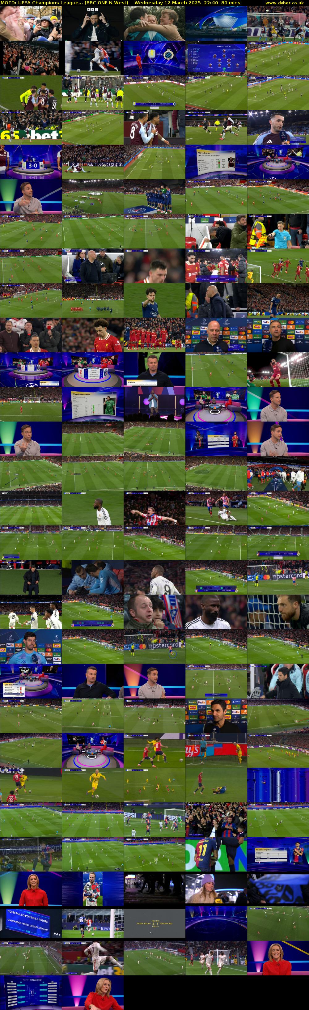 MOTD: UEFA Champions League... (BBC ONE N West) Wednesday 12 March 2025 22:40 - 00:00