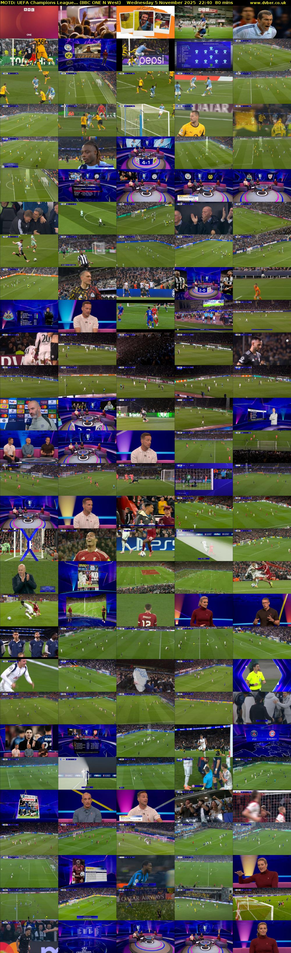 MOTD: UEFA Champions League... (BBC ONE N West) Wednesday 5 November 2025 22:40 - 00:00
