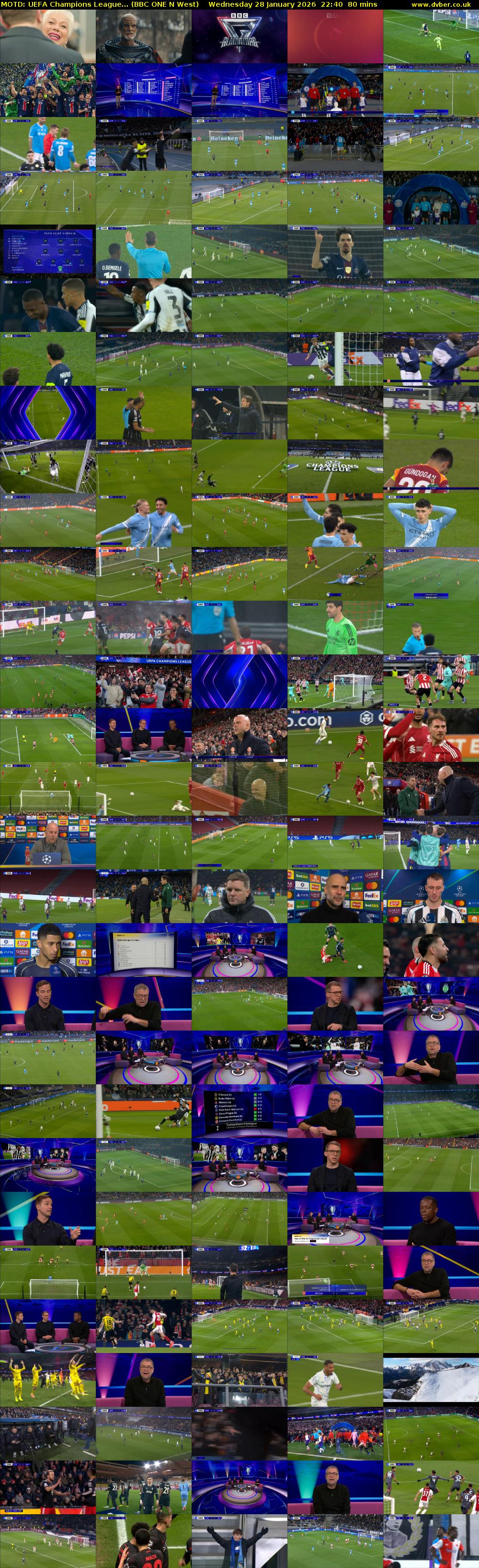 MOTD: UEFA Champions League... (BBC ONE N West) Wednesday 28 January 2026 22:40 - 00:00