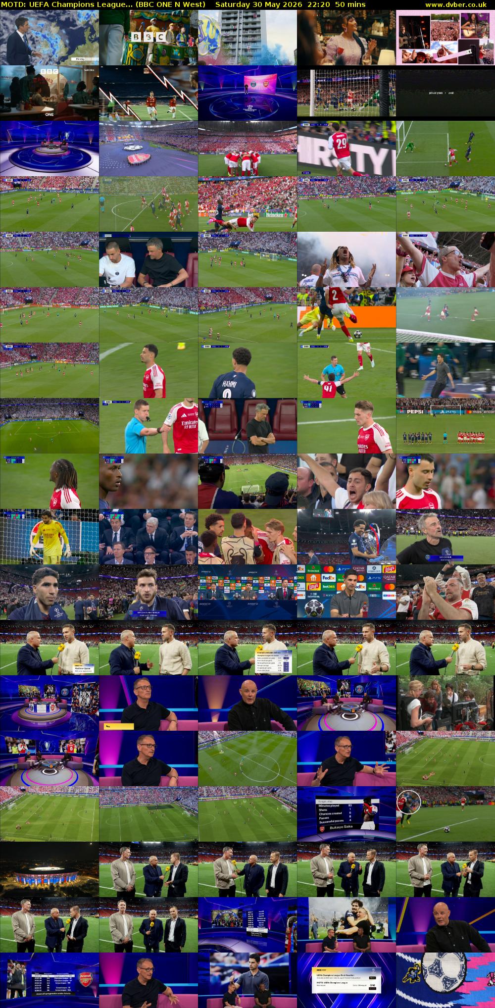 MOTD: UEFA Champions League... (BBC ONE N West) Saturday 30 May 2026 22:20 - 23:10