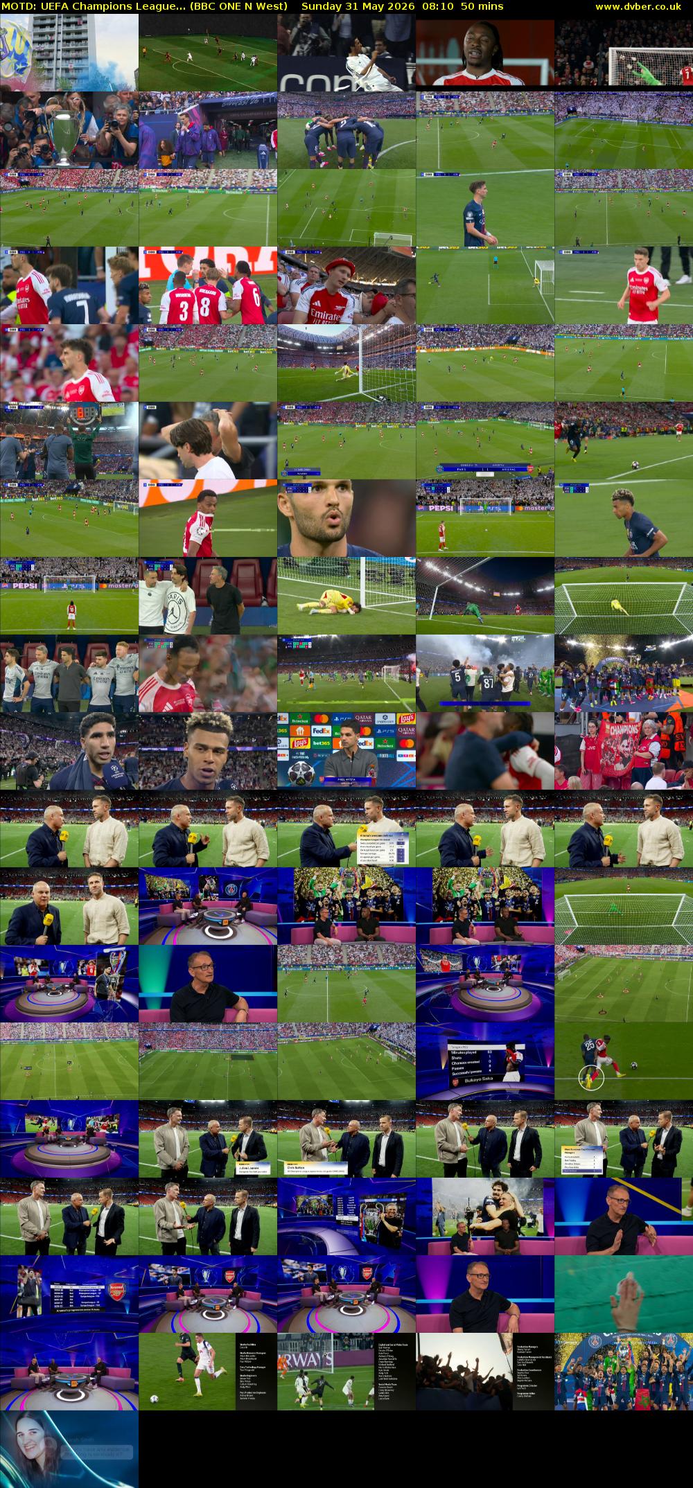 MOTD: UEFA Champions League... (BBC ONE N West) Sunday 31 May 2026 08:10 - 09:00