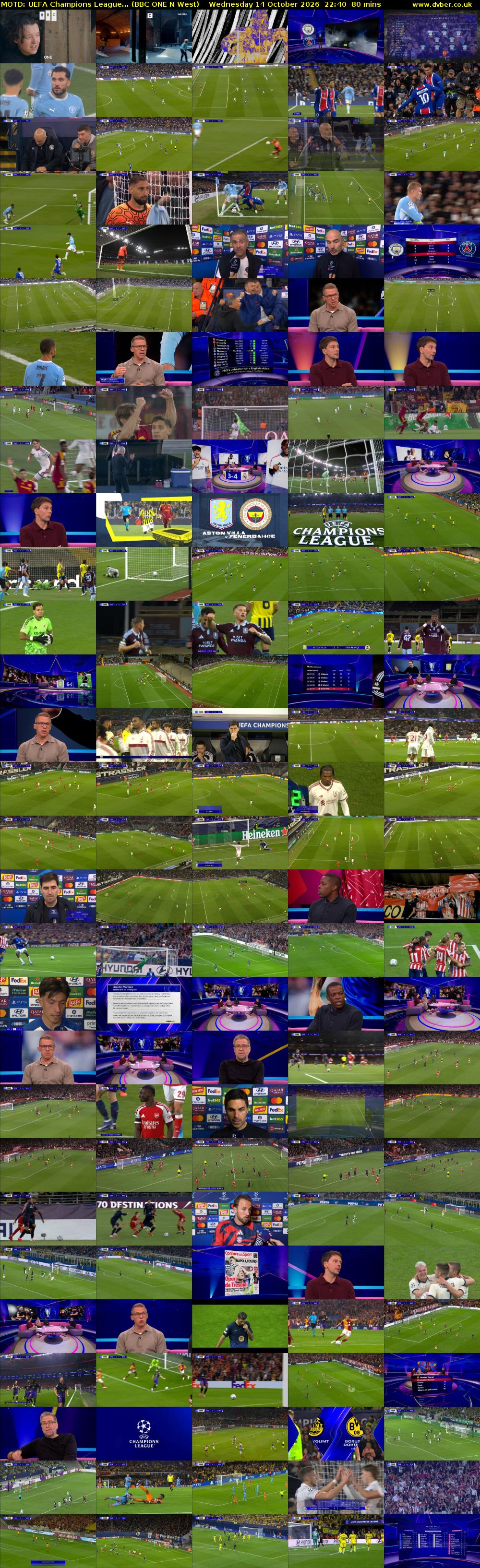 MOTD: UEFA Champions League... (BBC ONE N West) Wednesday 14 October 2026 22:40 - 00:00