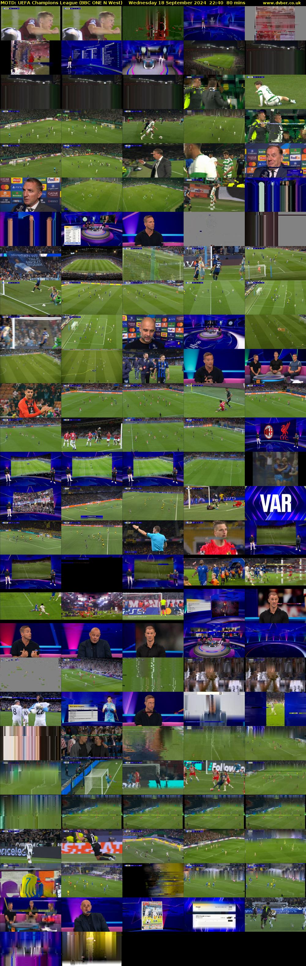 MOTD: UEFA Champions League (BBC ONE N West) Wednesday 18 September 2024 22:40 - 00:00
