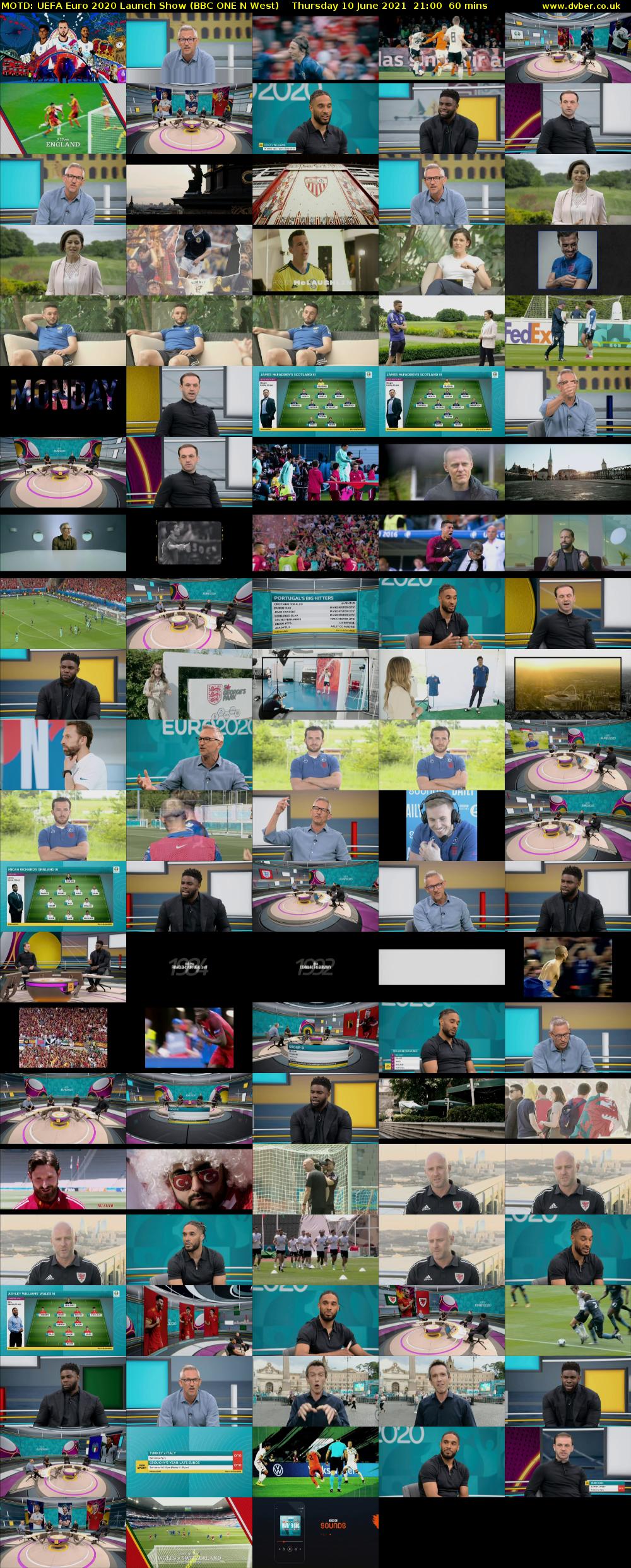 MOTD: UEFA Euro 2020 Launch Show (BBC ONE N West) Thursday 10 June 2021 21:00 - 22:00