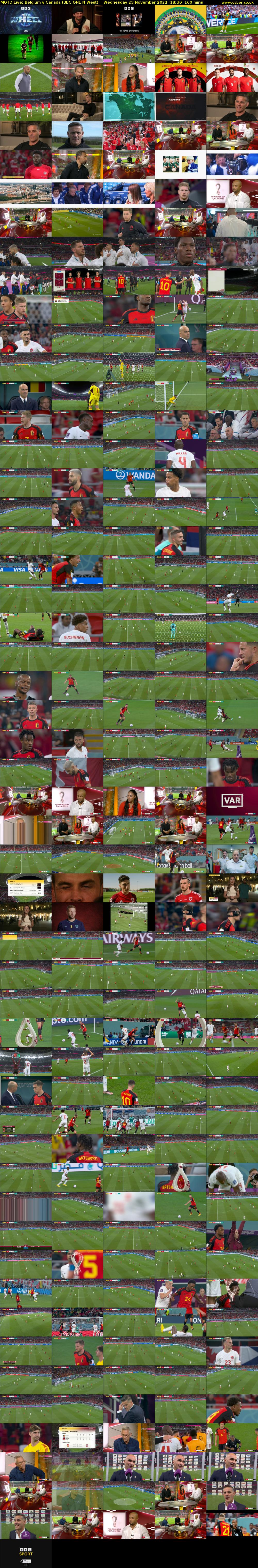 MOTD Live: Belgium v Canada (BBC ONE N West) Wednesday 23 November 2022 18:30 - 21:10