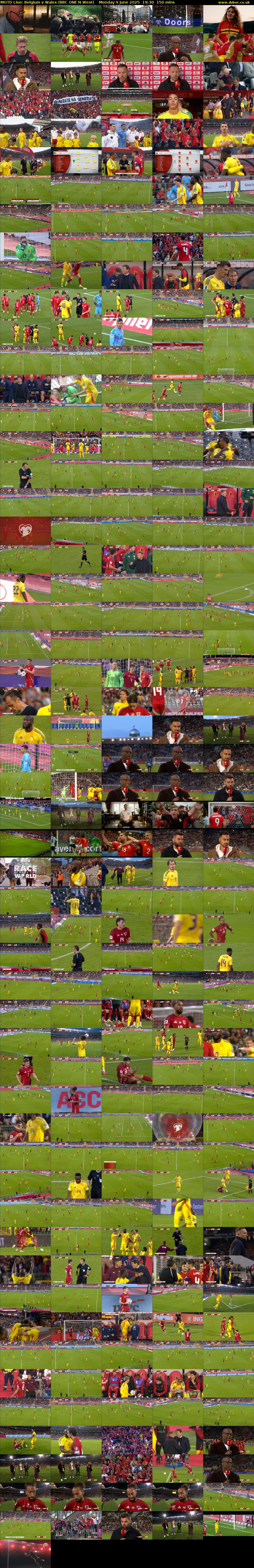 MOTD Live: Belgium v Wales (BBC ONE N West) Monday 9 June 2025 19:30 - 22:00