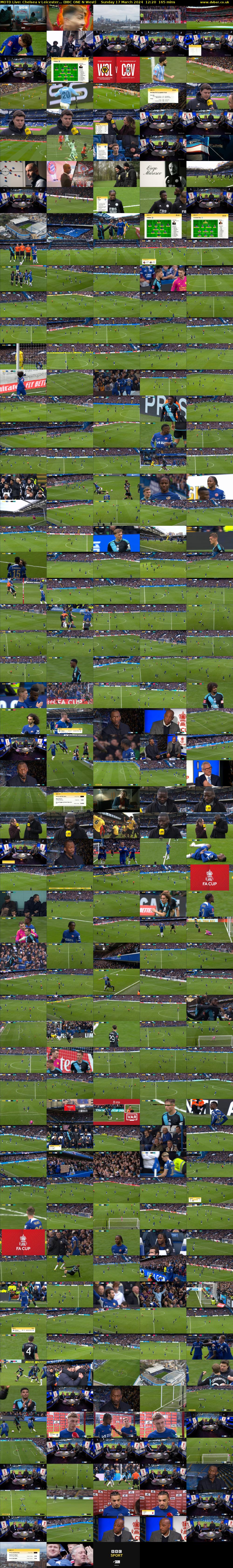 MOTD Live: Chelsea v Leicester... (BBC ONE N West) Sunday 17 March 2024 12:20 - 15:05
