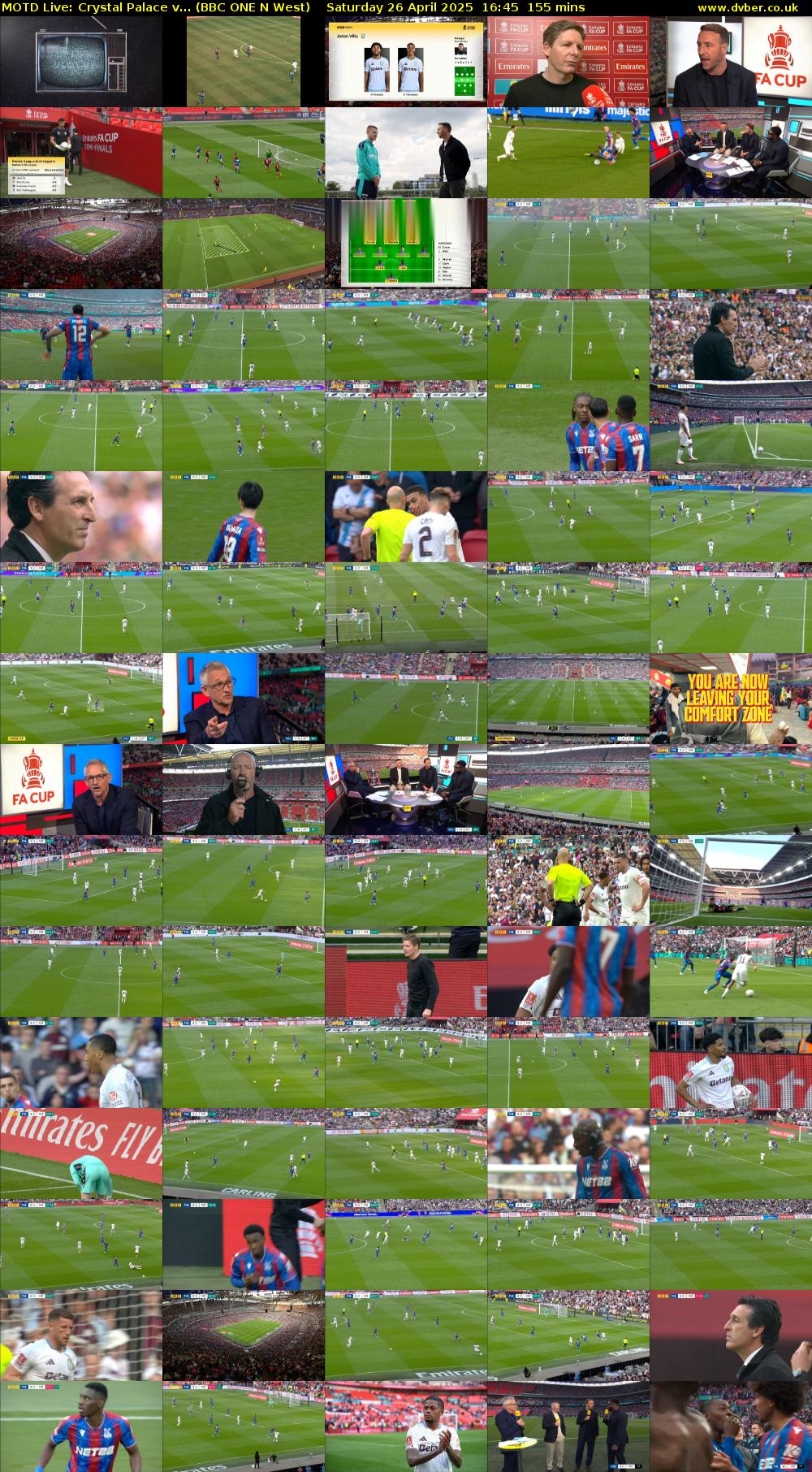 MOTD Live: Crystal Palace v... (BBC ONE N West) Saturday 26 April 2025 16:45 - 19:20