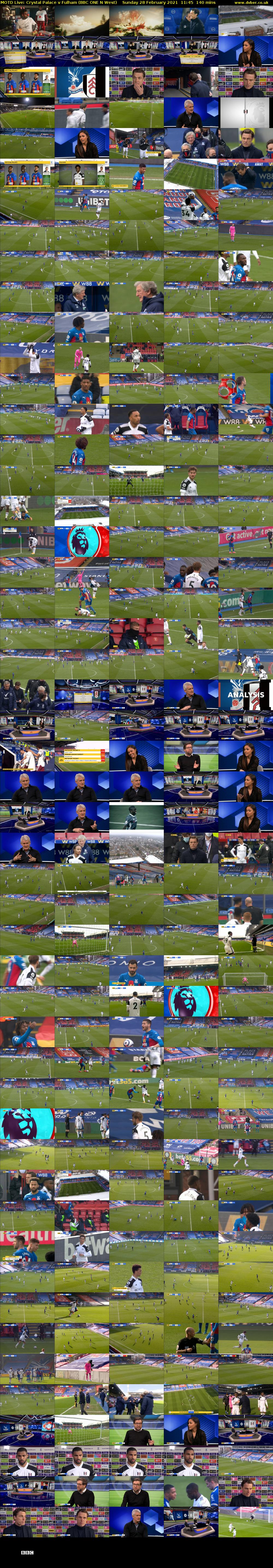 MOTD Live: Crystal Palace v Fulham (BBC ONE N West) Sunday 28 February 2021 11:45 - 14:05