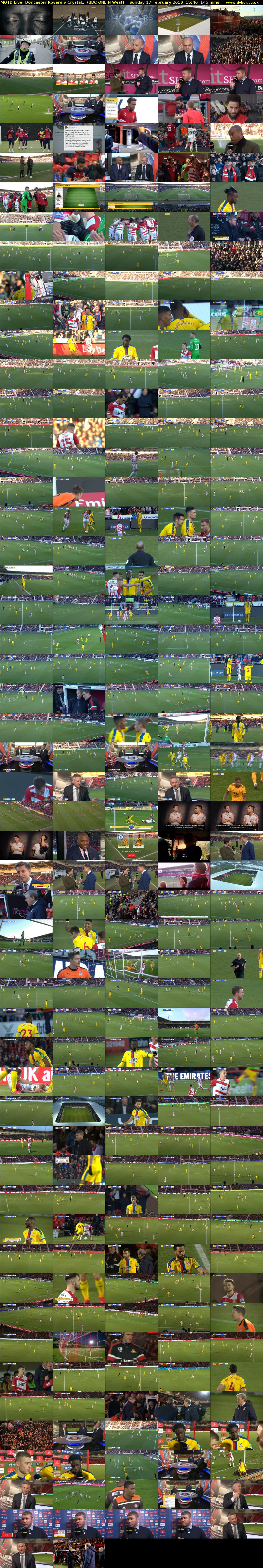 MOTD Live: Doncaster Rovers v Crystal... (BBC ONE N West) Sunday 17 February 2019 15:40 - 18:05