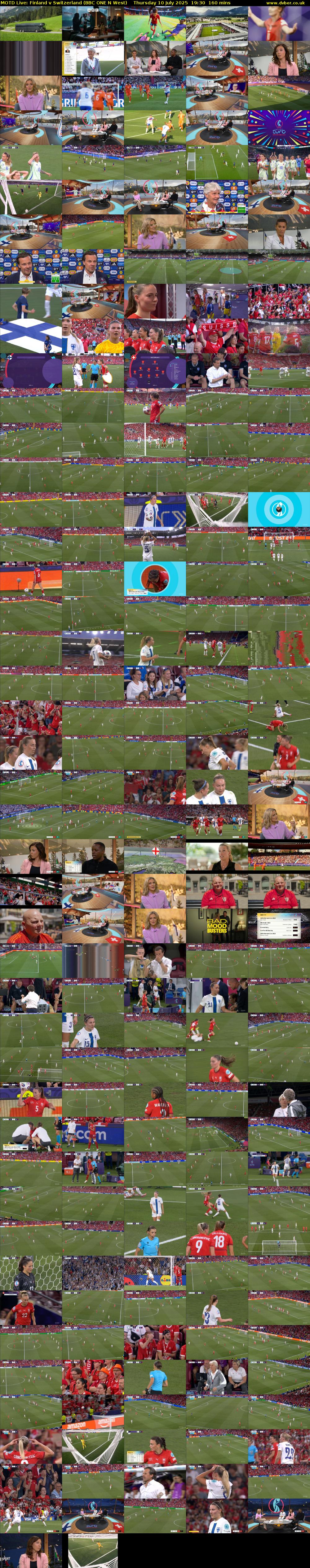 MOTD Live: Finland v Switzerland (BBC ONE N West) Thursday 10 July 2025 19:30 - 22:10