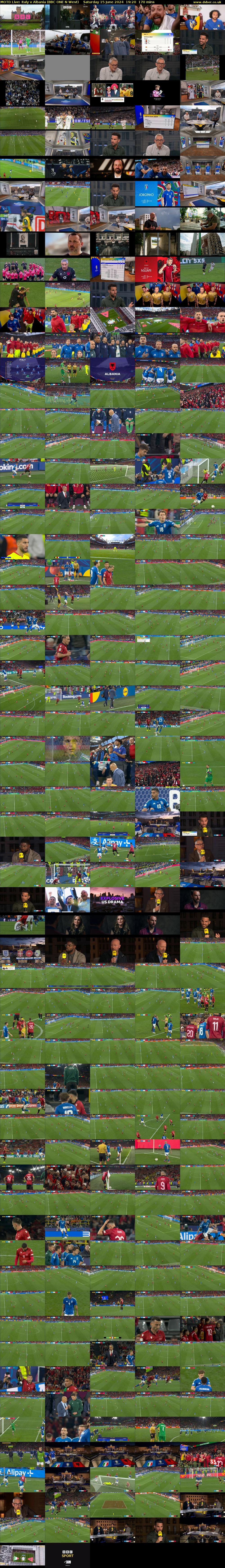 MOTD Live: Italy v Albania (BBC ONE N West) Saturday 15 June 2024 19:20 - 22:10