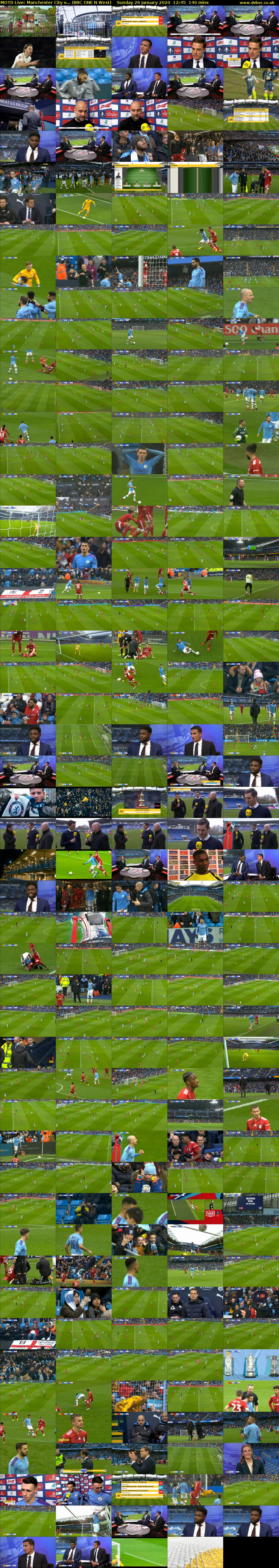 MOTD Live: Manchester City v... (BBC ONE N West) Sunday 26 January 2020 12:45 - 15:05