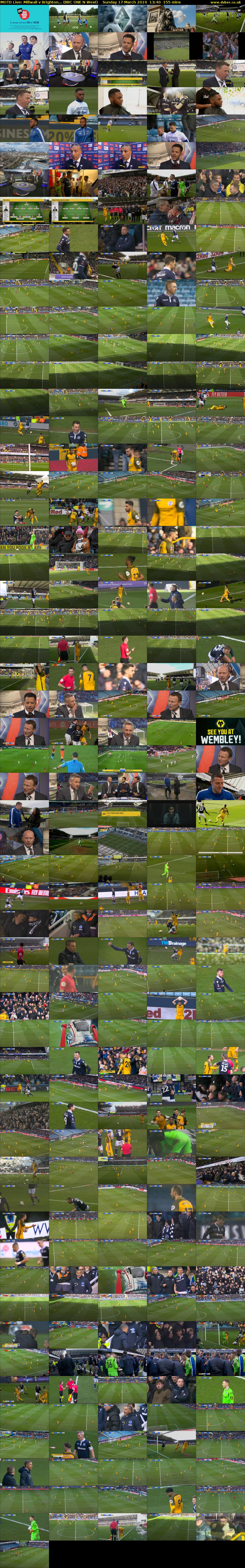 MOTD Live: Millwall v Brighton... (BBC ONE N West) Sunday 17 March 2019 13:40 - 16:15