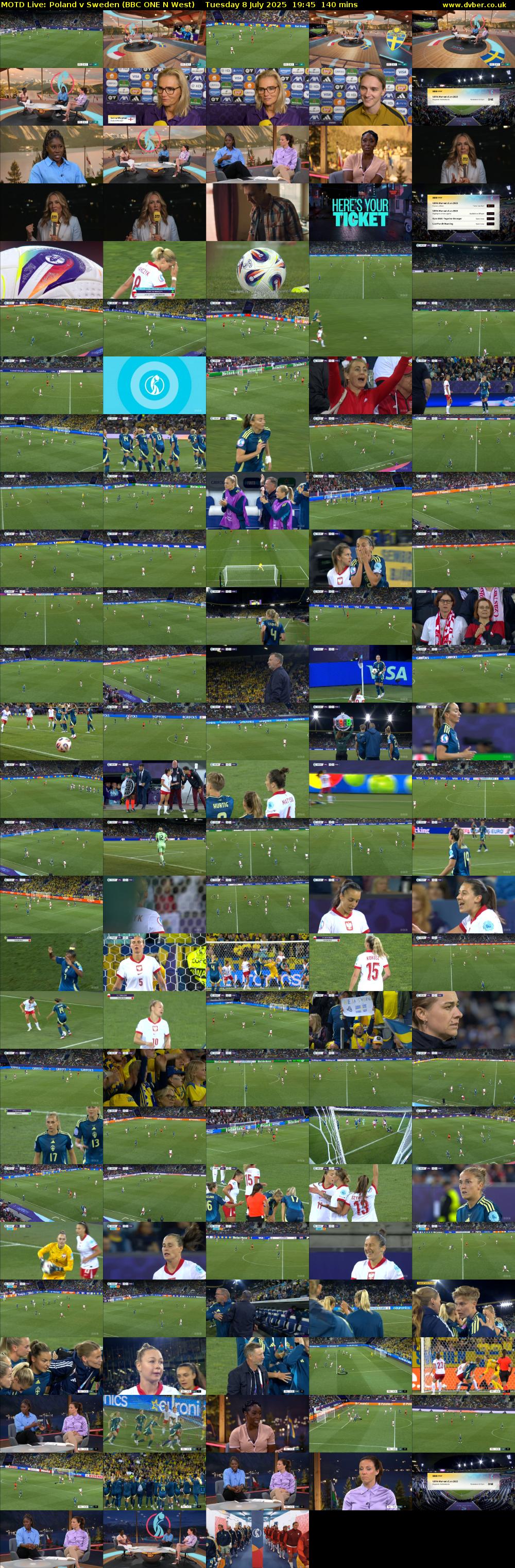 MOTD Live: Poland v Sweden (BBC ONE N West) Tuesday 8 July 2025 19:45 - 22:05