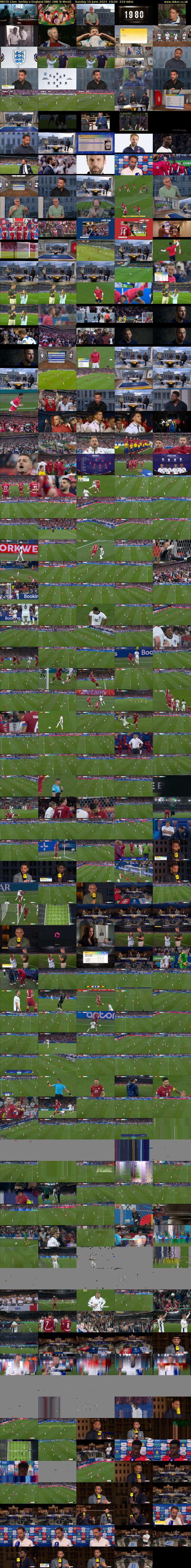 MOTD Live: Serbia v England (BBC ONE N West) Sunday 16 June 2024 19:00 - 22:30