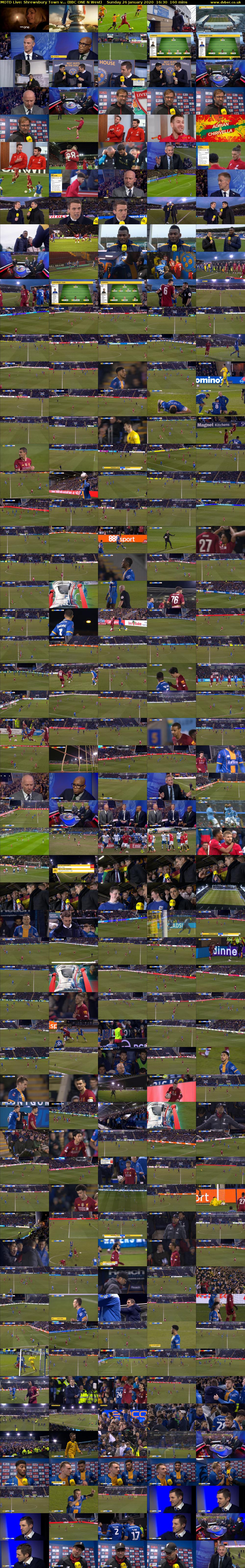 MOTD Live: Shrewsbury Town v... (BBC ONE N West) Sunday 26 January 2020 16:30 - 19:10