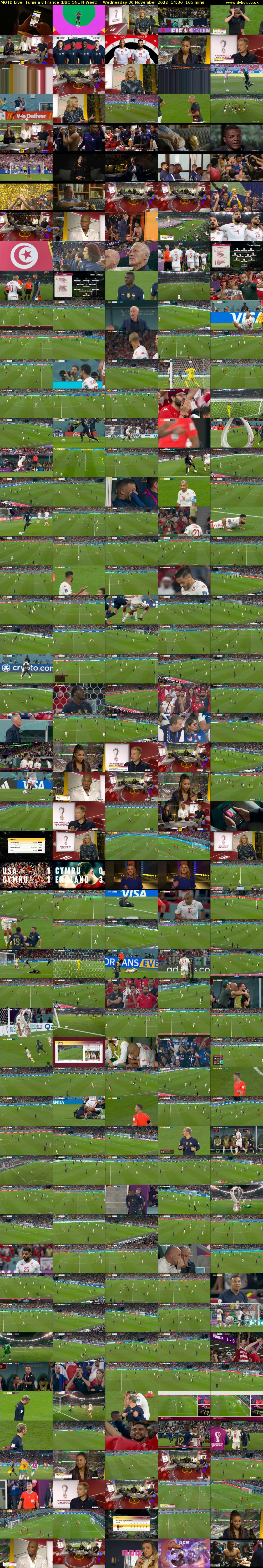MOTD Live: Tunisia v France (BBC ONE N West) Wednesday 30 November 2022 14:30 - 17:15