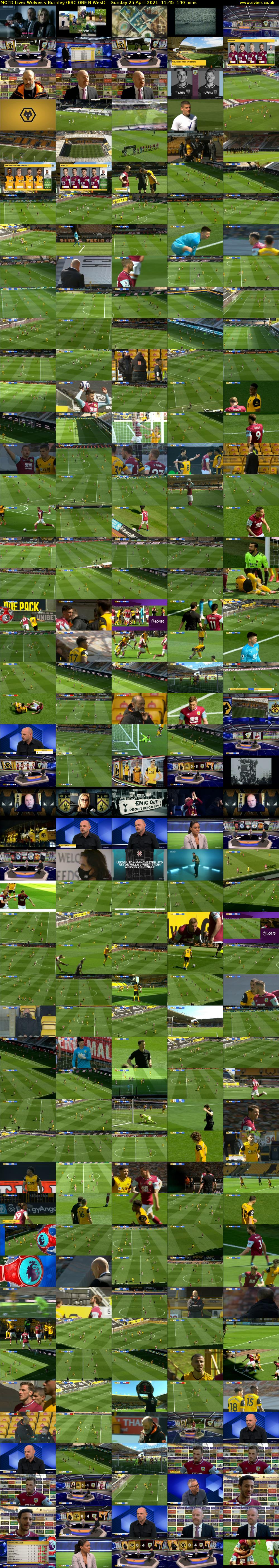 MOTD Live: Wolves v Burnley (BBC ONE N West) Sunday 25 April 2021 11:45 - 14:05