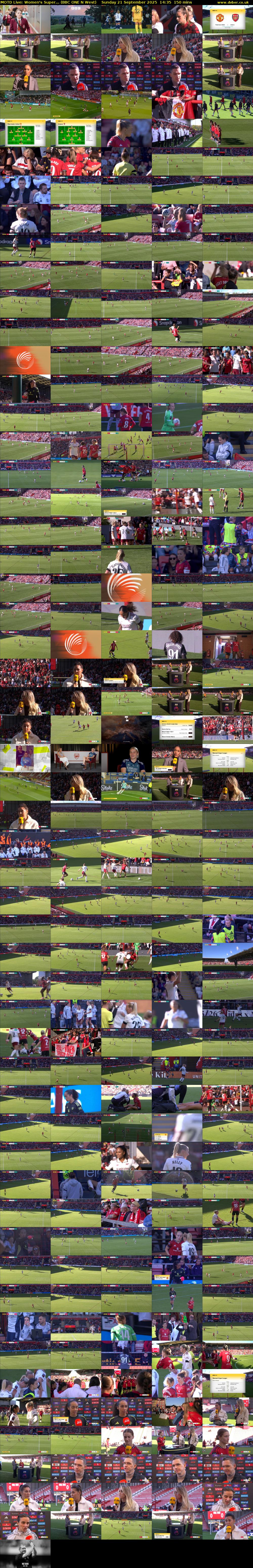 MOTD Live: Women's Super... (BBC ONE N West) Sunday 21 September 2025 14:35 - 17:05