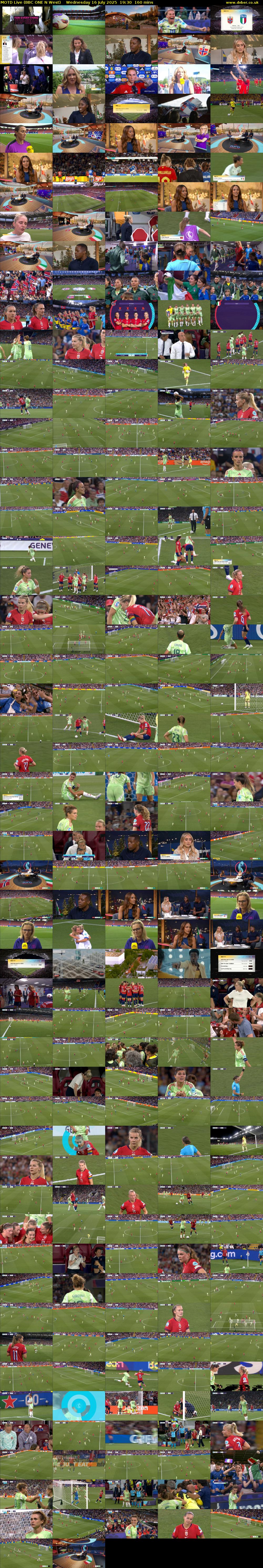 MOTD Live (BBC ONE N West) Wednesday 16 July 2025 19:30 - 22:10
