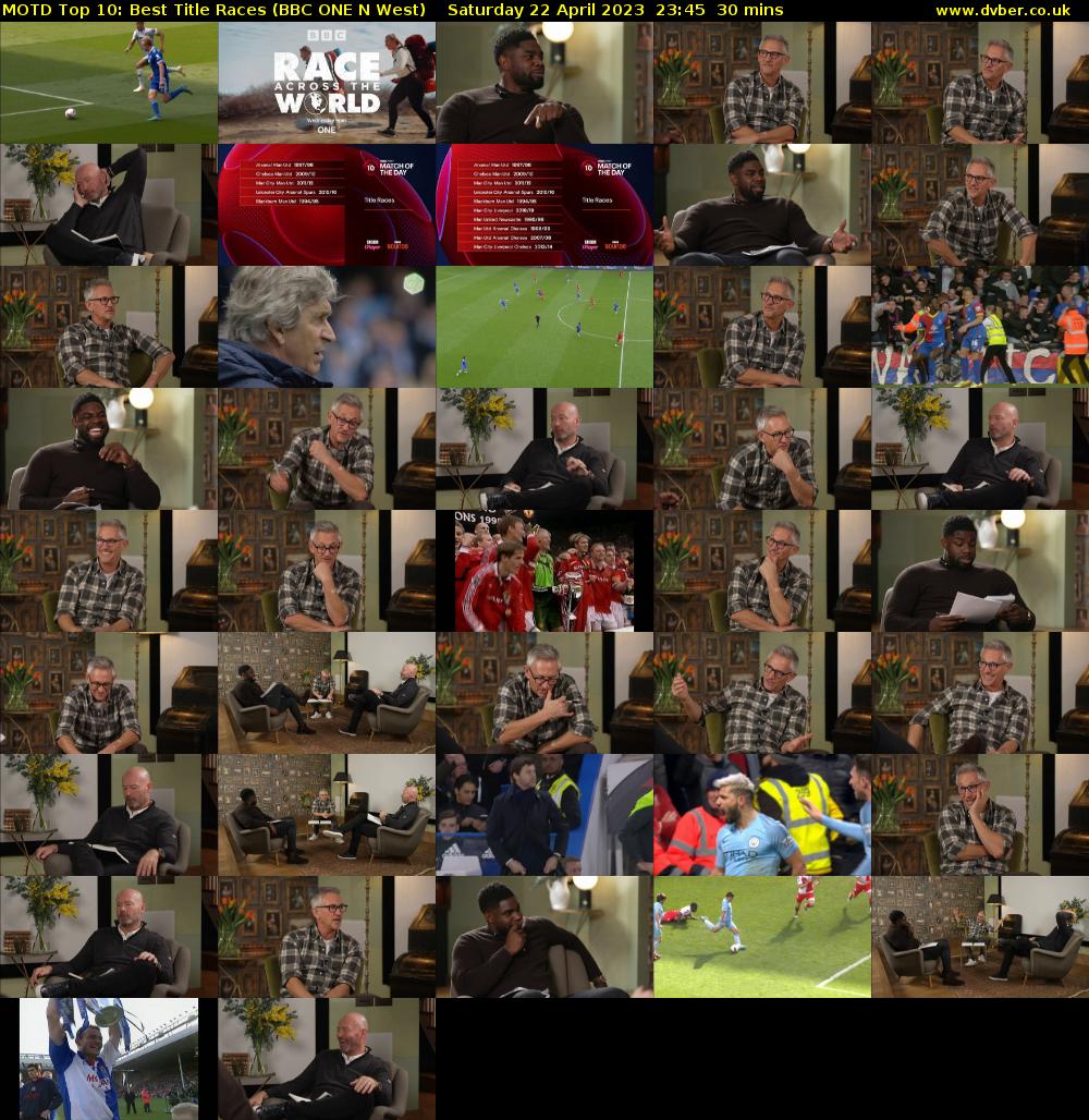 MOTD Top 10: Best Title Races (BBC ONE N West) Saturday 22 April 2023 23:45 - 00:15