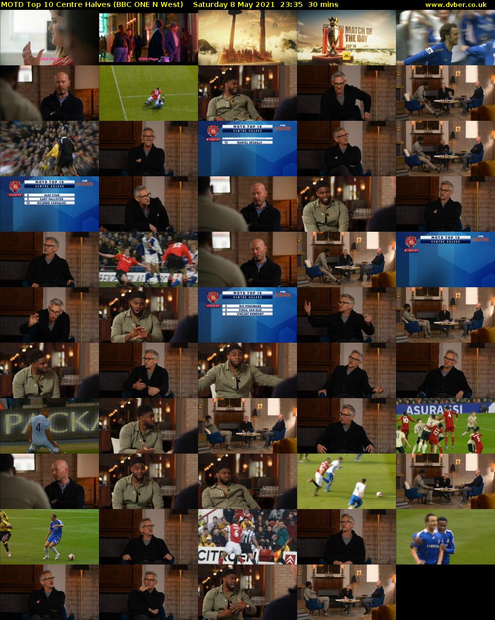MOTD Top 10 Centre Halves (BBC ONE N West) Saturday 8 May 2021 23:35 - 00:05