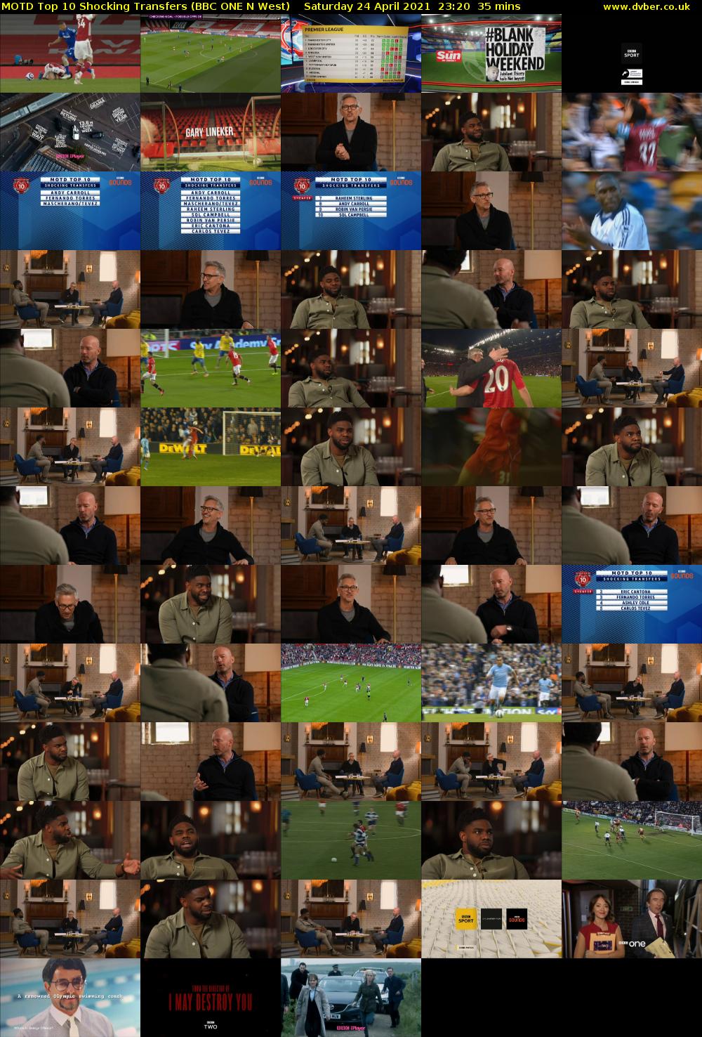 MOTD Top 10 Shocking Transfers (BBC ONE N West) Saturday 24 April 2021 23:20 - 23:55