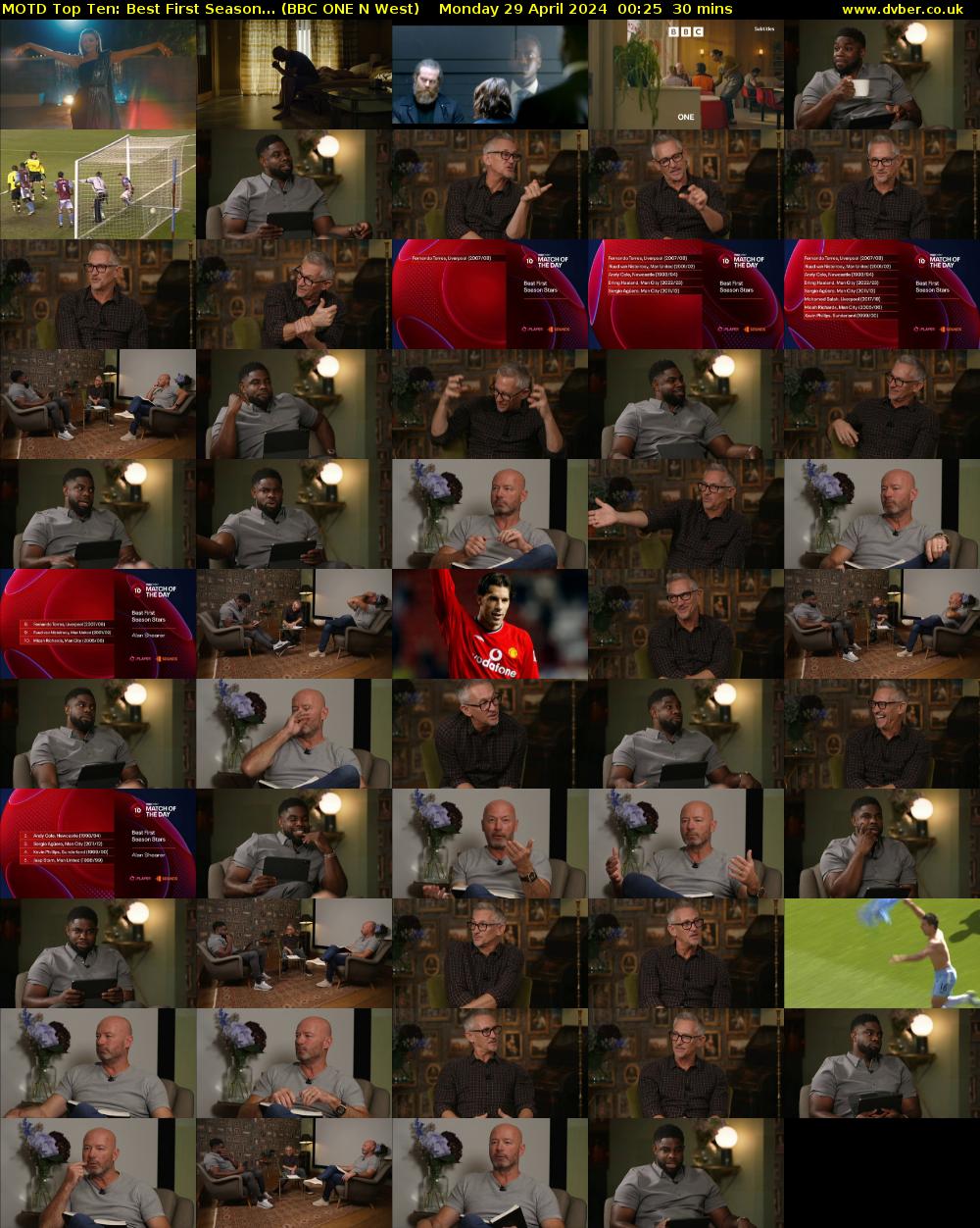 MOTD Top Ten: Best First Season... (BBC ONE N West) Monday 29 April 2024 00:25 - 00:55