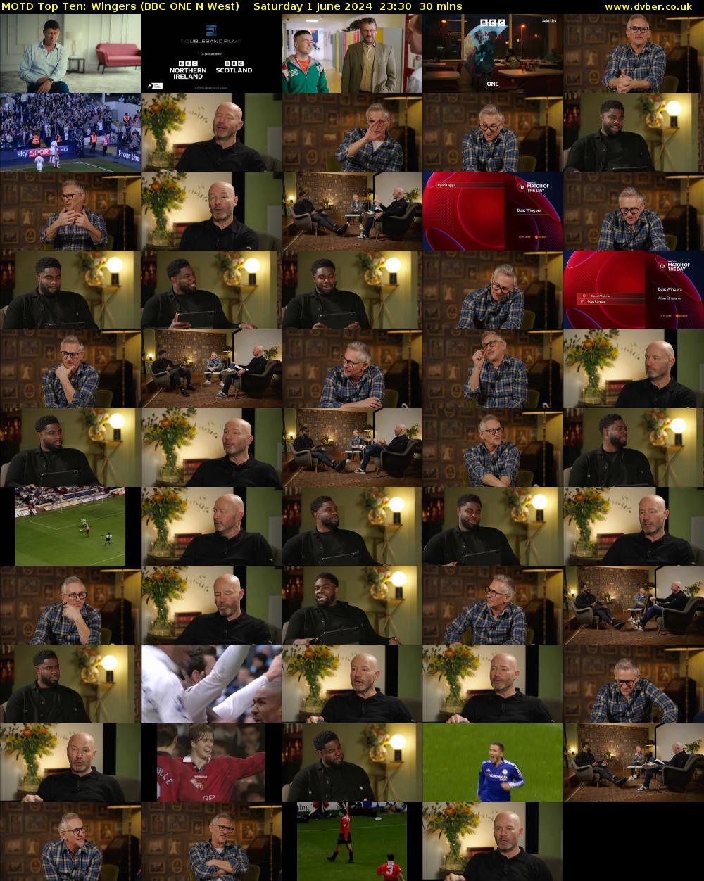 MOTD Top Ten: Wingers (BBC ONE N West) Saturday 1 June 2024 23:30 - 00:00