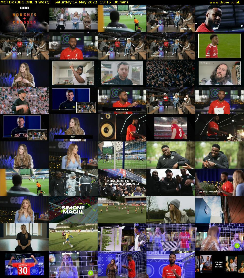 MOTDx (BBC ONE N West) Saturday 14 May 2022 13:15 - 13:45