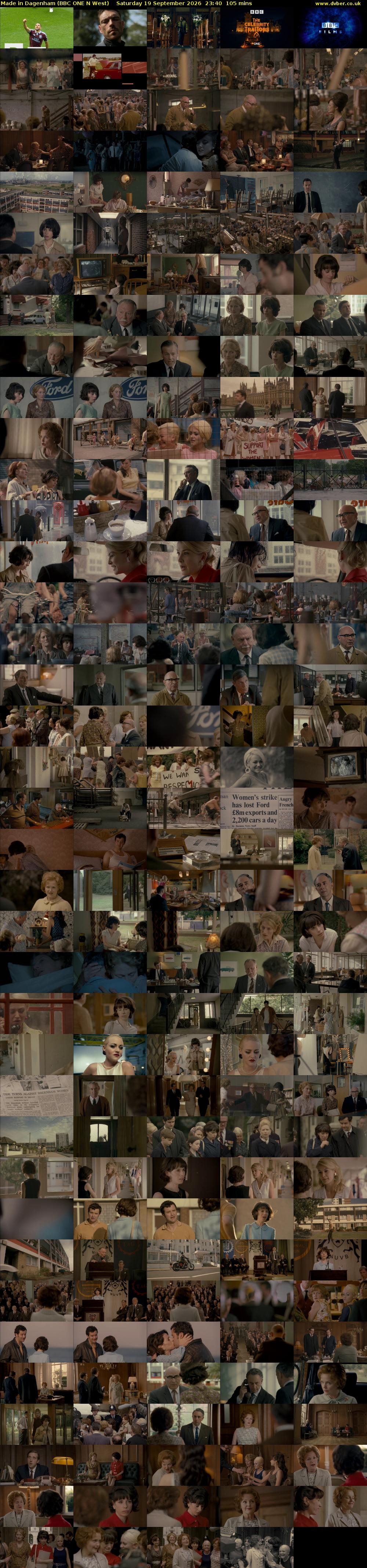 Made in Dagenham (BBC ONE N West) Saturday 19 September 2026 23:40 - 01:25