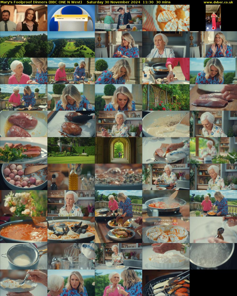 Mary's Foolproof Dinners (BBC ONE N West) Saturday 30 November 2024 11:30 - 12:00