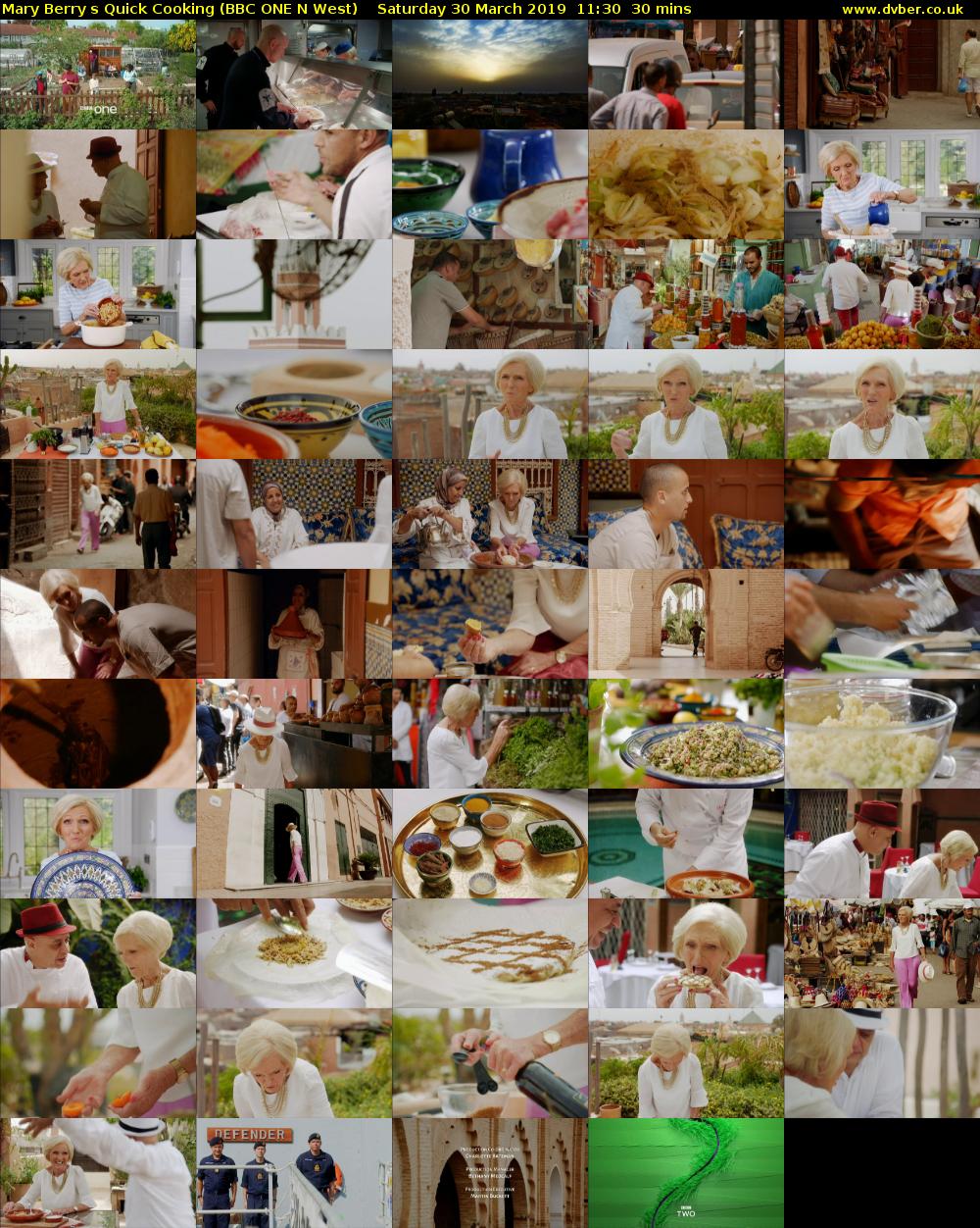 Mary Berrys Quick Cooking (BBC ONE N West) Saturday 30 March 2019 11:30 - 12:00