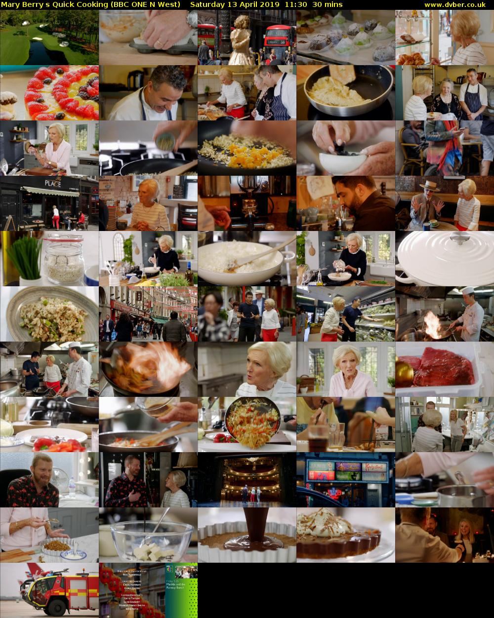 Mary Berrys Quick Cooking (BBC ONE N West) Saturday 13 April 2019 11:30 - 12:00