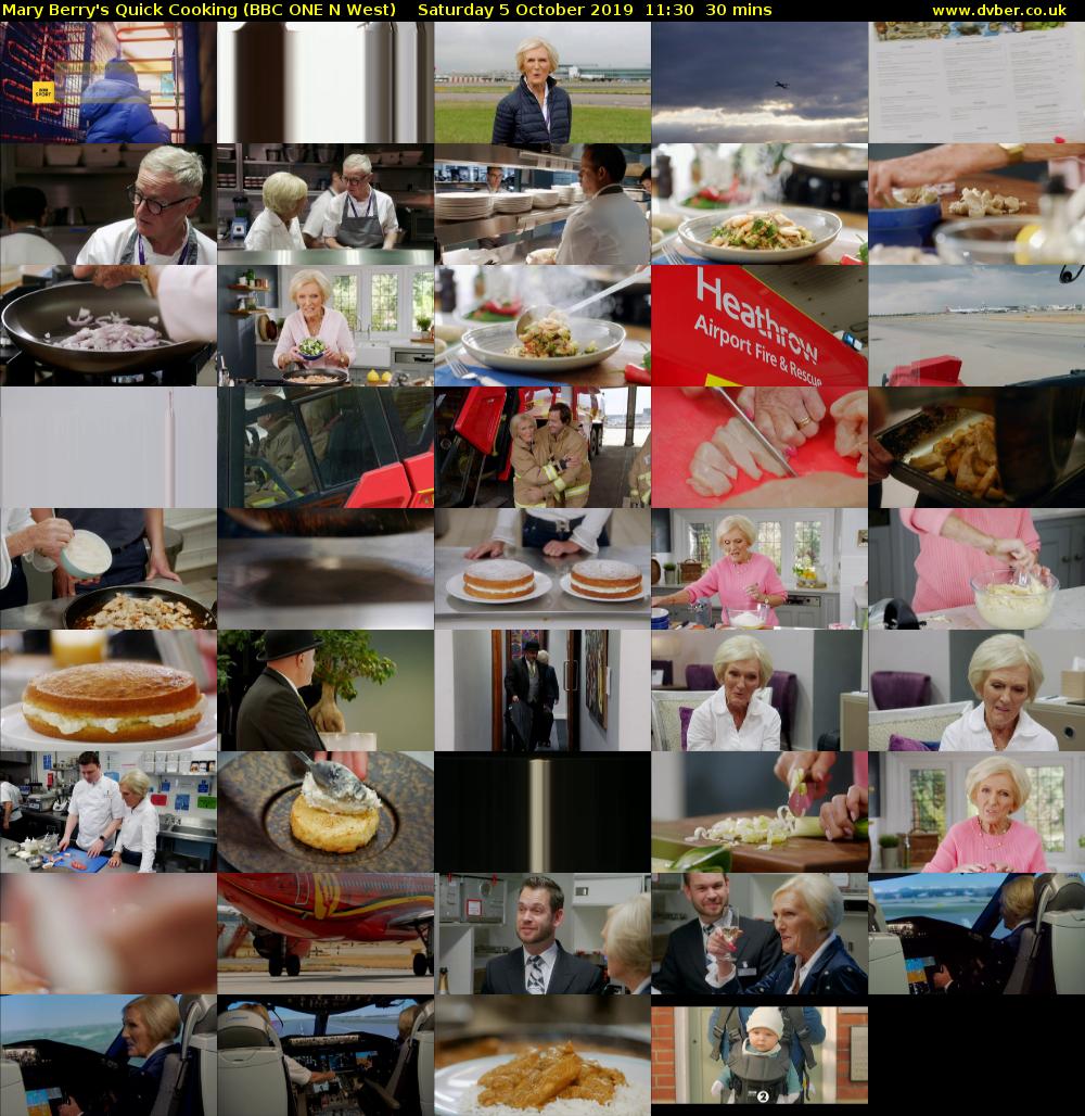 Mary Berry's Quick Cooking (BBC ONE N West) Saturday 5 October 2019 11:30 - 12:00