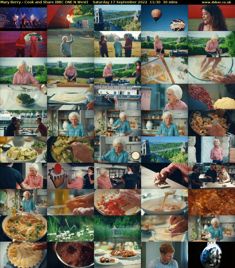 Mary Berry - Cook and Share (BBC ONE N West) Saturday 17 September 2022 11:30 - 12:00
