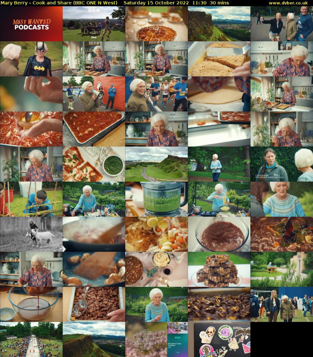 Mary Berry - Cook and Share (BBC ONE N West) Saturday 15 October 2022 11:30 - 12:00