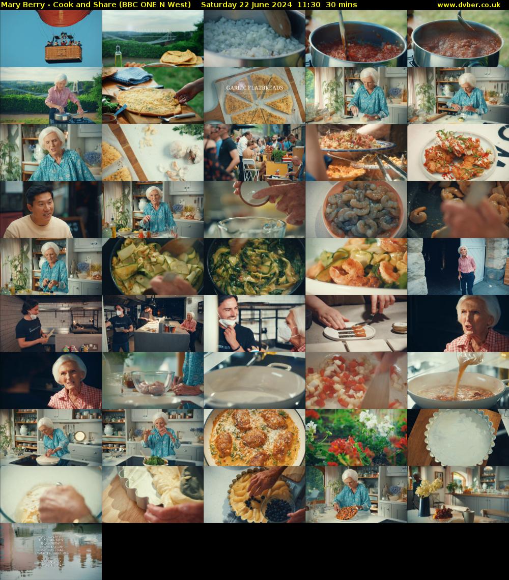 Mary Berry - Cook and Share (BBC ONE N West) Saturday 22 June 2024 11:30 - 12:00