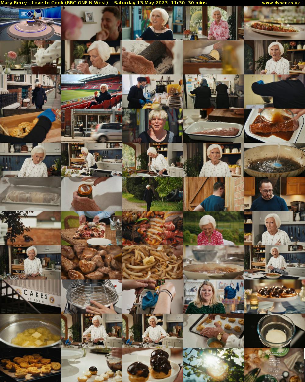 Mary Berry - Love to Cook (BBC ONE N West) Saturday 13 May 2023 11:30 - 12:00