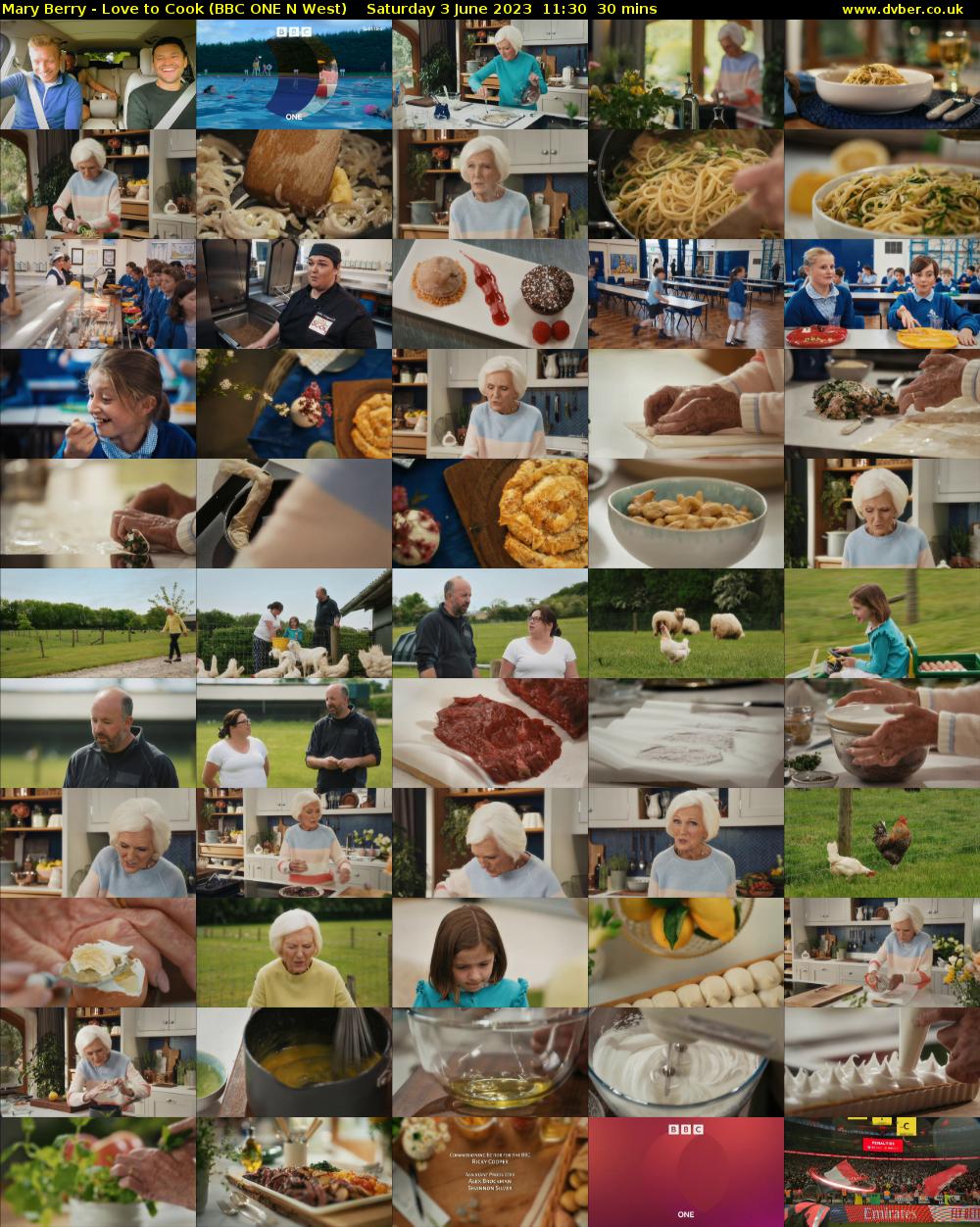 Mary Berry - Love to Cook (BBC ONE N West) Saturday 3 June 2023 11:30 - 12:00