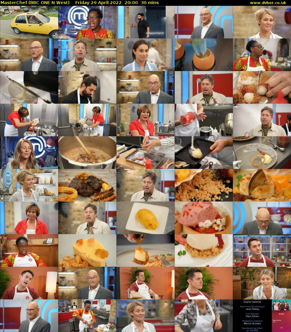MasterChef (BBC ONE N West) Friday 29 April 2022 20:00 - 20:30