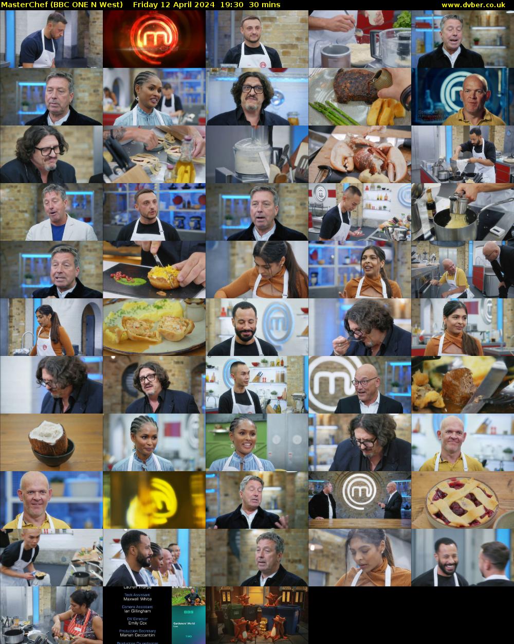 MasterChef (BBC ONE N West) Friday 12 April 2024 19:30 - 20:00