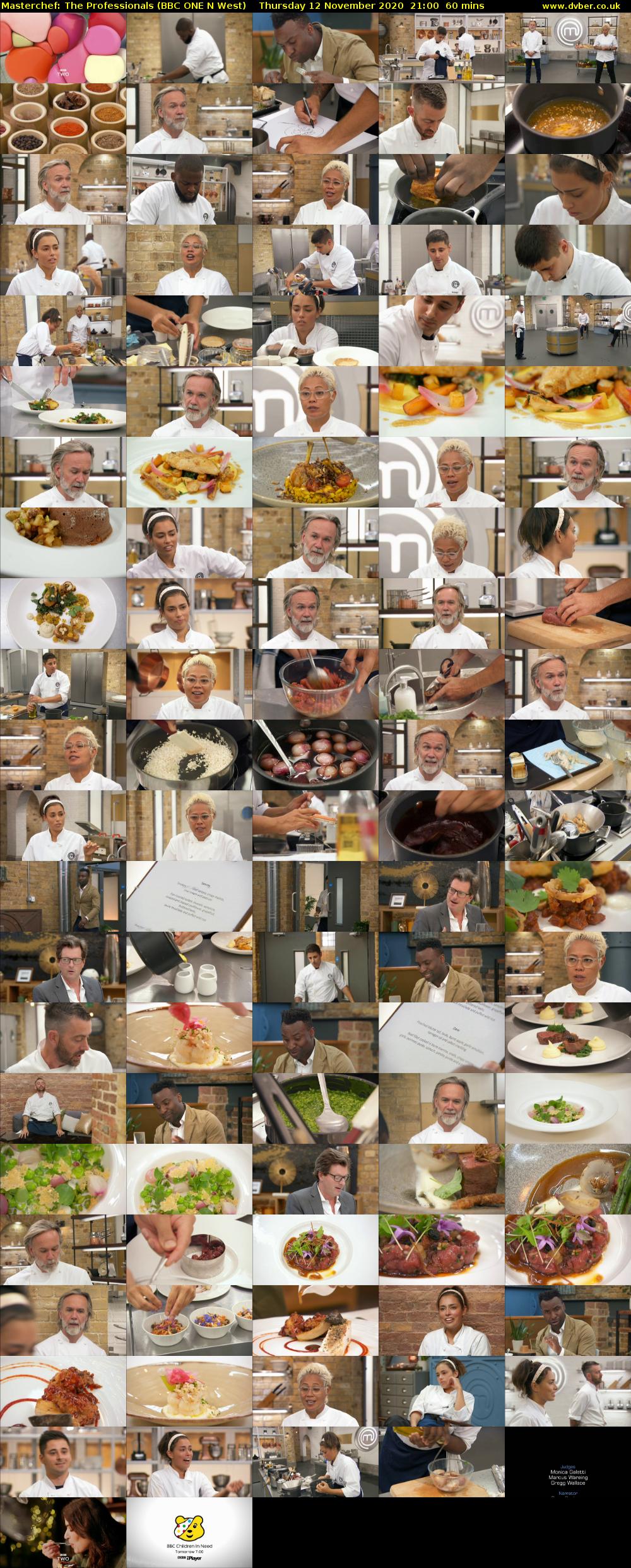 Masterchef: The Professionals (BBC ONE N West) Thursday 12 November 2020 21:00 - 22:00