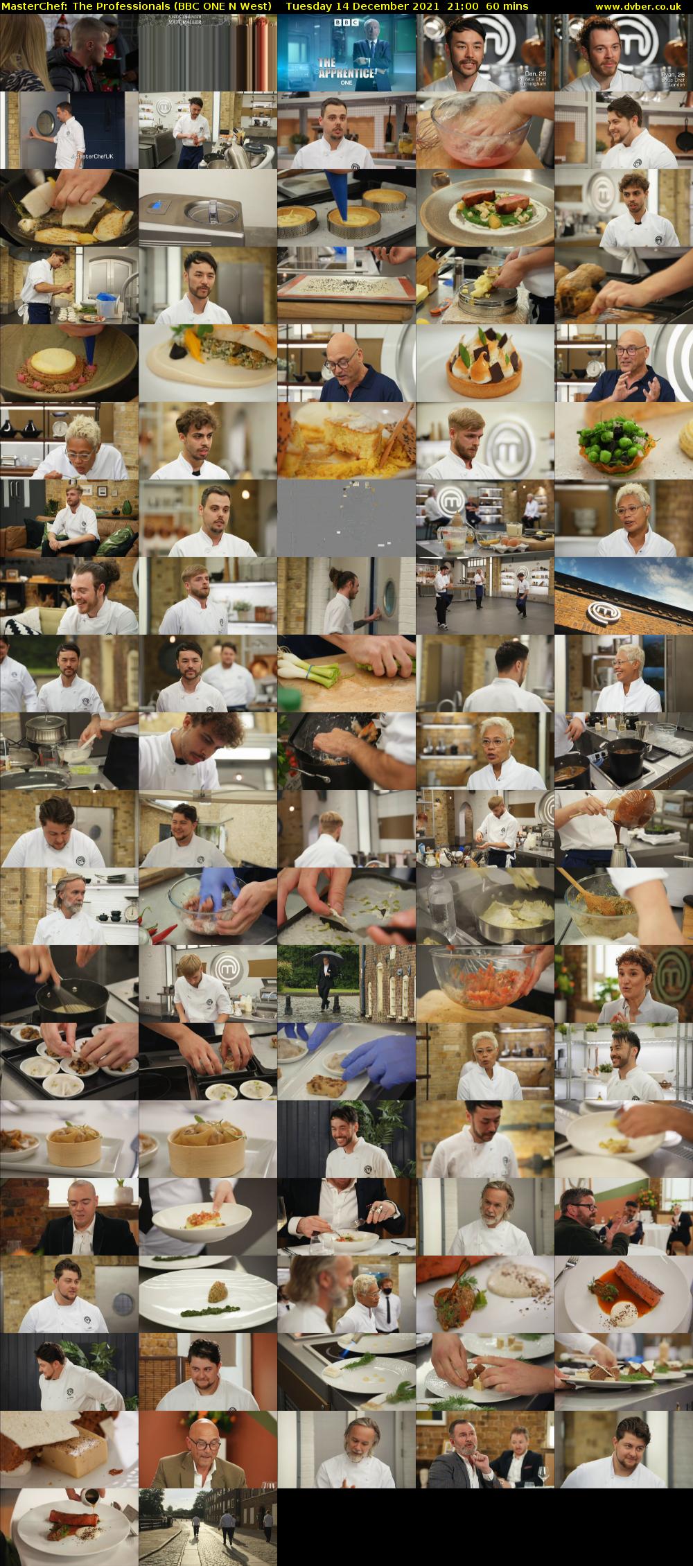 Masterchef: The Professionals (BBC ONE N West) Tuesday 14 December 2021 21:00 - 22:00