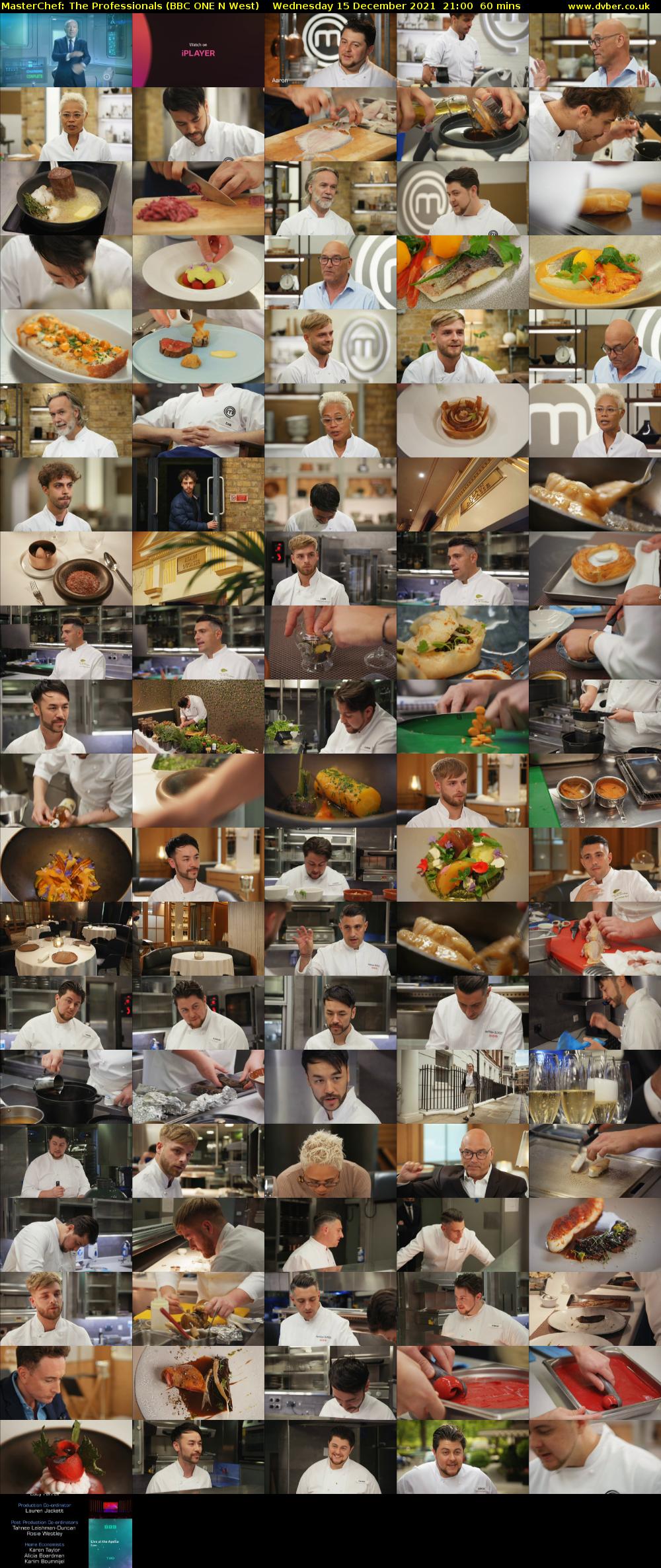 Masterchef: The Professionals (BBC ONE N West) Wednesday 15 December 2021 21:00 - 22:00